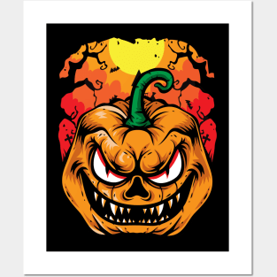 scary pumpkins halloween Posters and Art